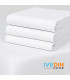 Lençol-Capa Ajustável BRANCO para Hotelaria | MISTURA 50% Poliéster 50% Algodão | 150 Fios e 115 g/m²
