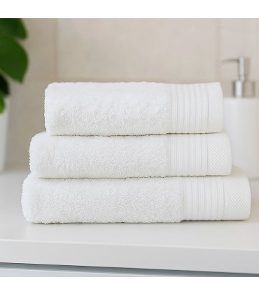 White Hotel Towel 600 g/m² | 100% Combed Cotton | American Terry | Premium for Hotels and Spas