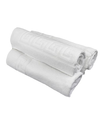 Alfombrín Blanco 650 g/m² | 90% Algodón 10% Poliéster | Con Greca | Muy Resistente y Absorbente