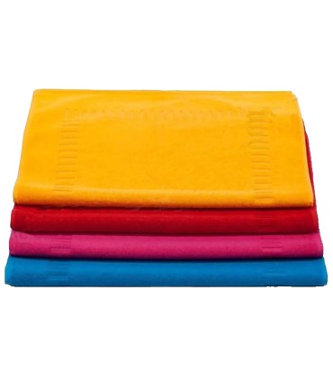 Tappetino Bagno Colorato 700 g/m² | 100% Cotone | Con Bordo Decorativo | Molto Assorbente e Morbido