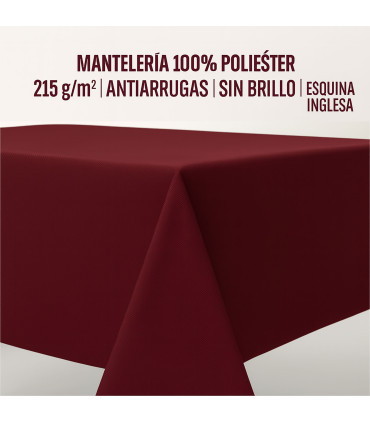 Tovaglia 100% Poliestere Antipiega 215 g/m² | Finitura Opaca | Angolo Inglese | RICHIEDI UN PREVENTIVO