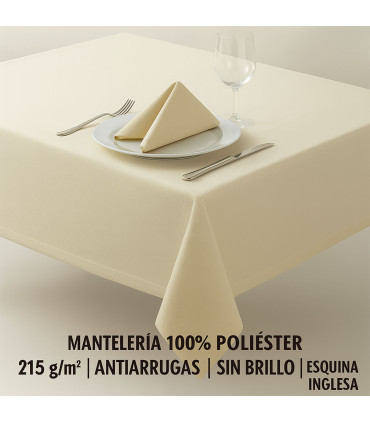 Nappe 100% Polyester Anti-froissement 215 g/m² | Finition Mate | Coin Anglais | DEMANDER UN DEVIS