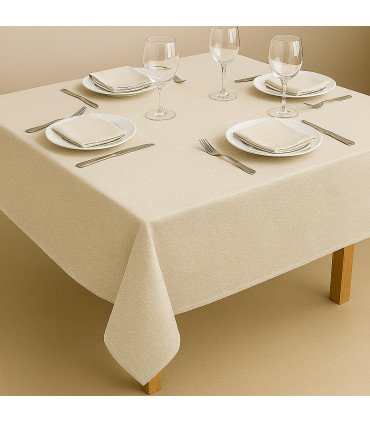 Nappes ASPECT LIN pour l'hôtellerie-restauration, 50 % coton, 50 % polyester, 220 g/m² | Coutures anglaises | DEMANDER UN DEVIS