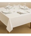 Nappes pour Hôtellerie BLANC IMITATION LIN 50% Coton 50% Polyester 220 g/m² | Couture Anglaise | DEMANDEZ UN DEVIS