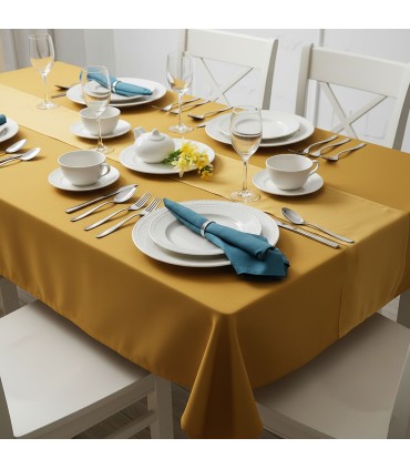 Nappe BÁSICA Unie Satin 50/50 Coton-Polyester COULEUR | 240 g/m² | Coin Anglais | Sur Mesure